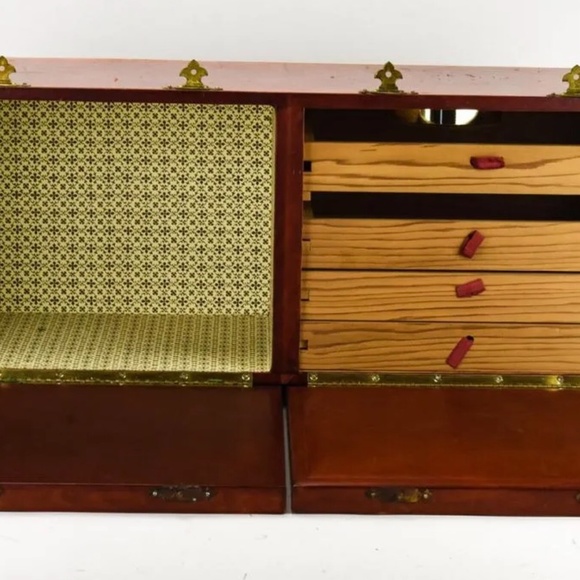 Rare 19C Italian Leather Tantalus Humidor - Picture 2 of 7